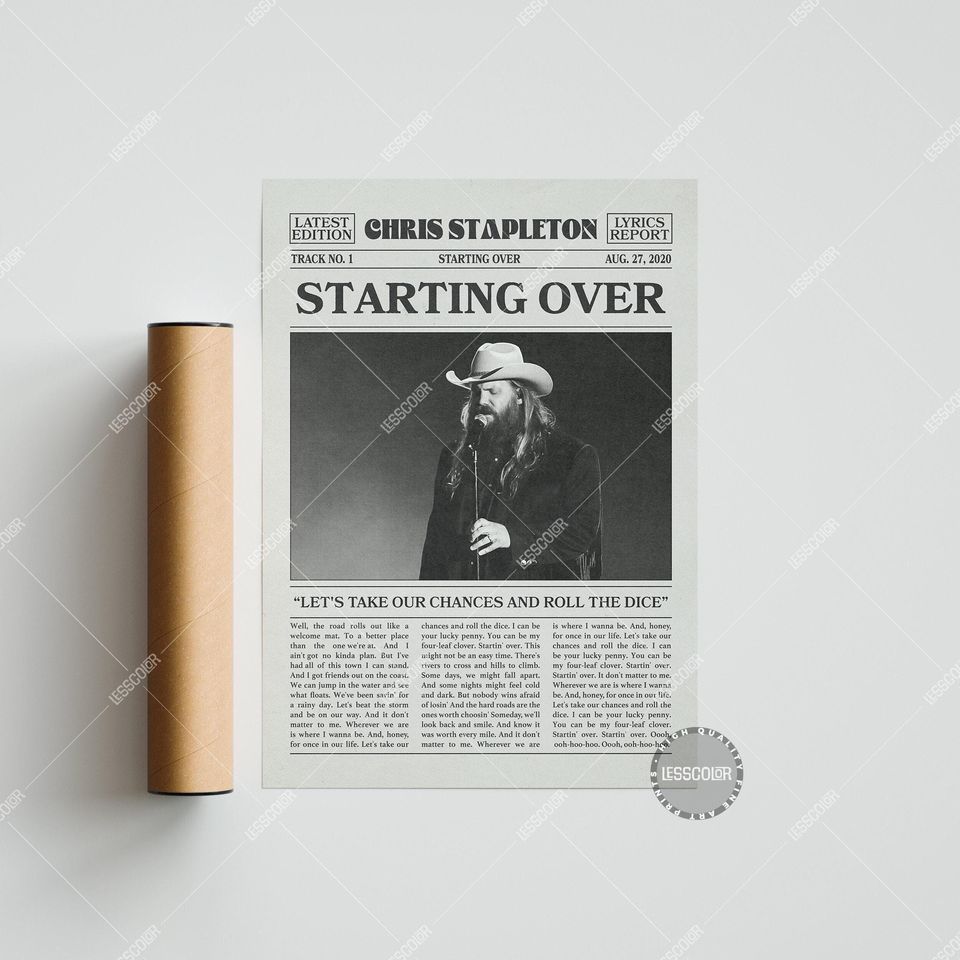 Chris Stapleton Lyrics Poster - Premium Matte Vertical