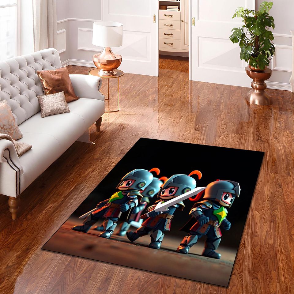 Cartoon Knight Kids Rug for Playful Children's Room Decor