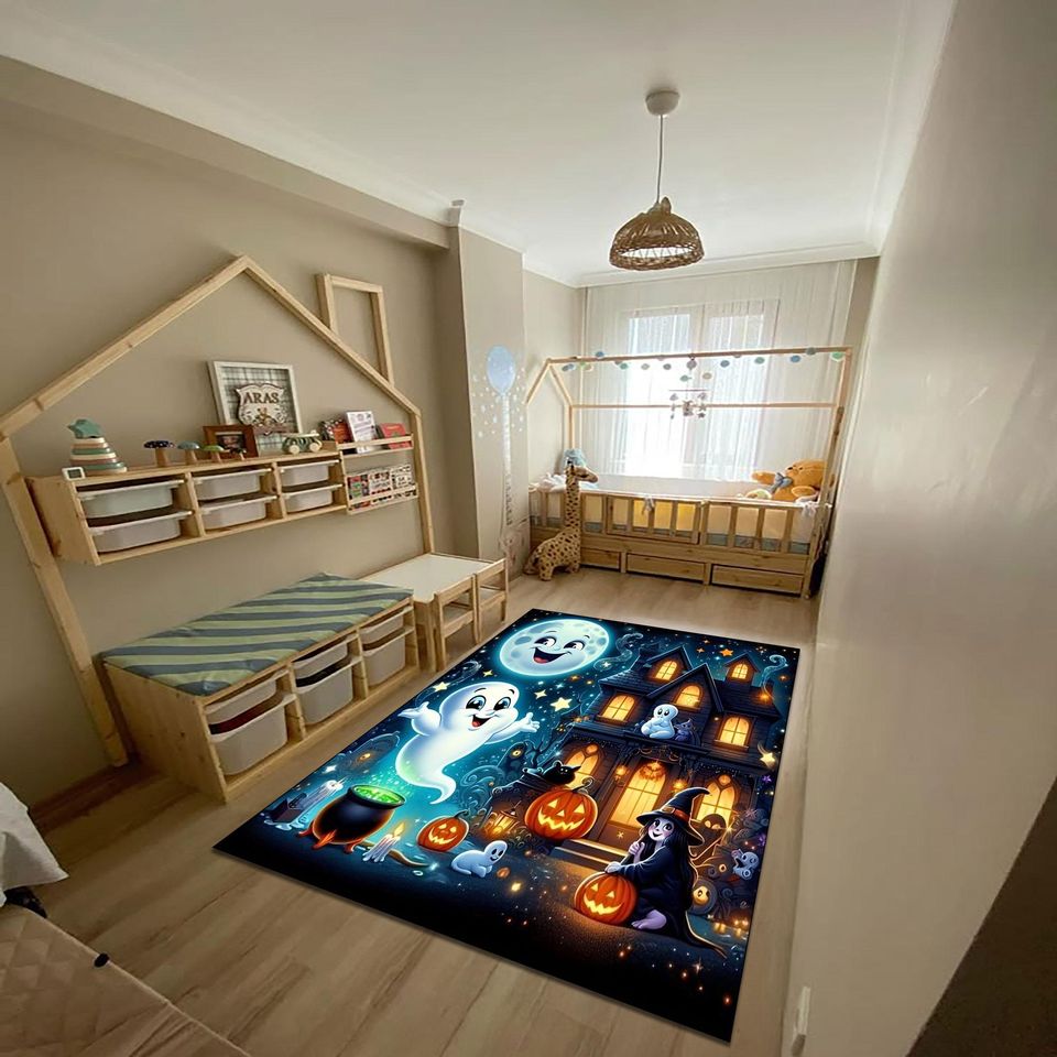 Halloween Ghost Rug – Spooky Haunted House Kids Decor