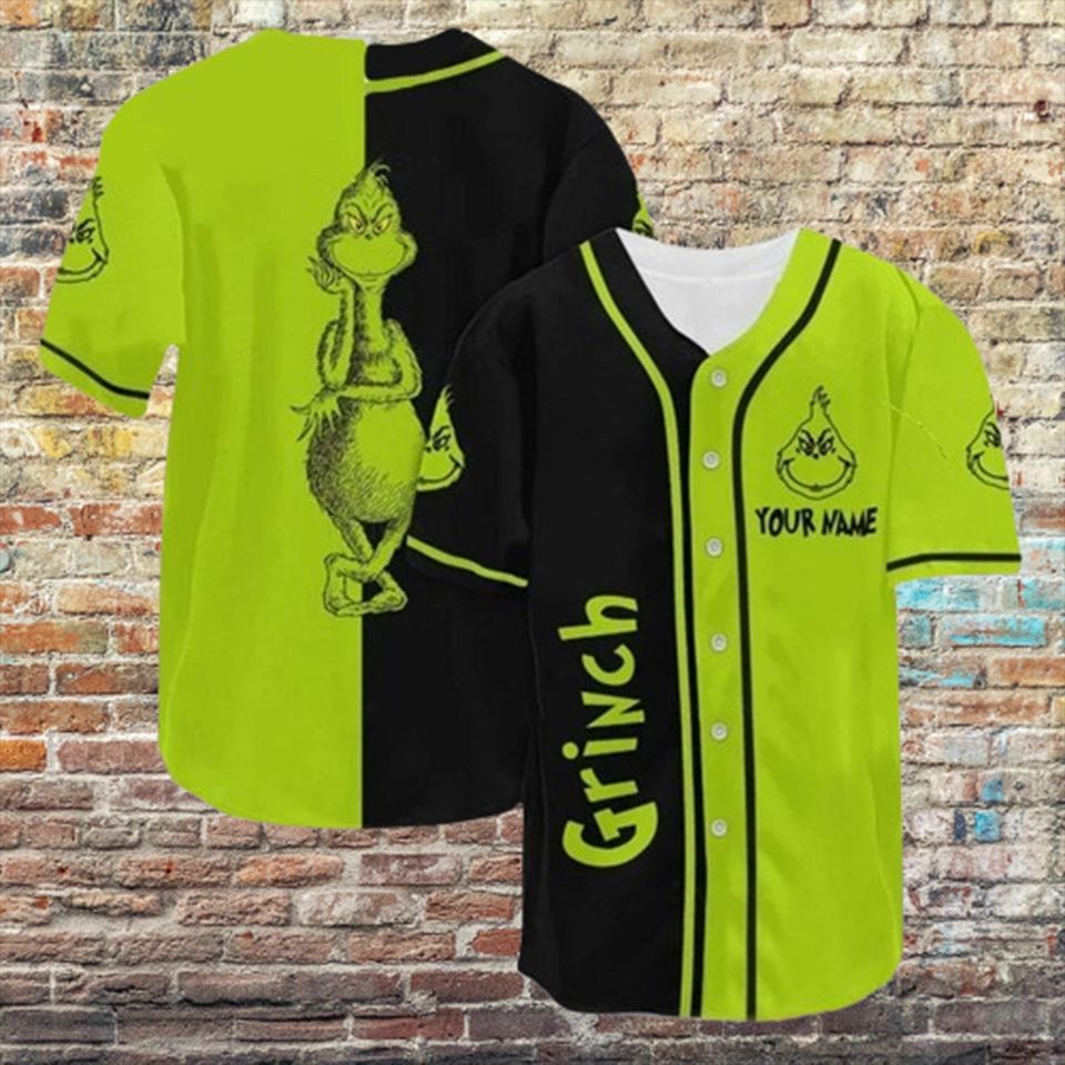 Custom Merry Grin Christmas Baseball Jersey with Funny Character Design