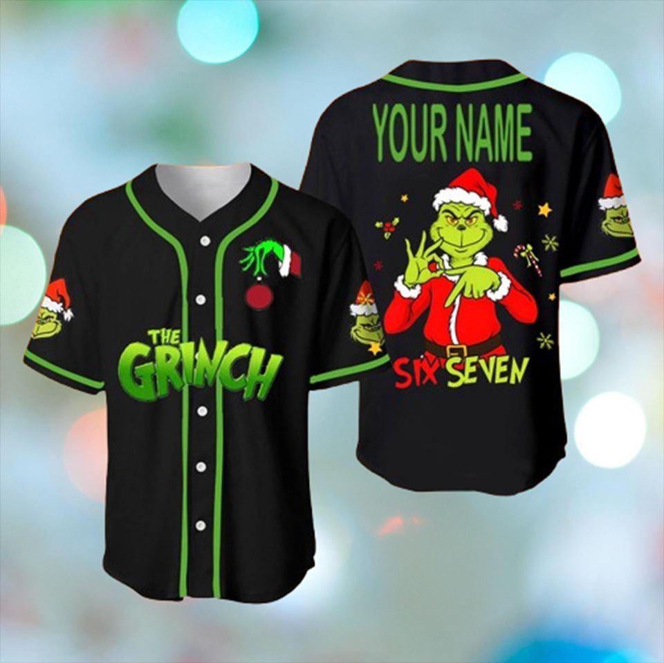 Personalized Funny Character Christmas Baseball Jersey