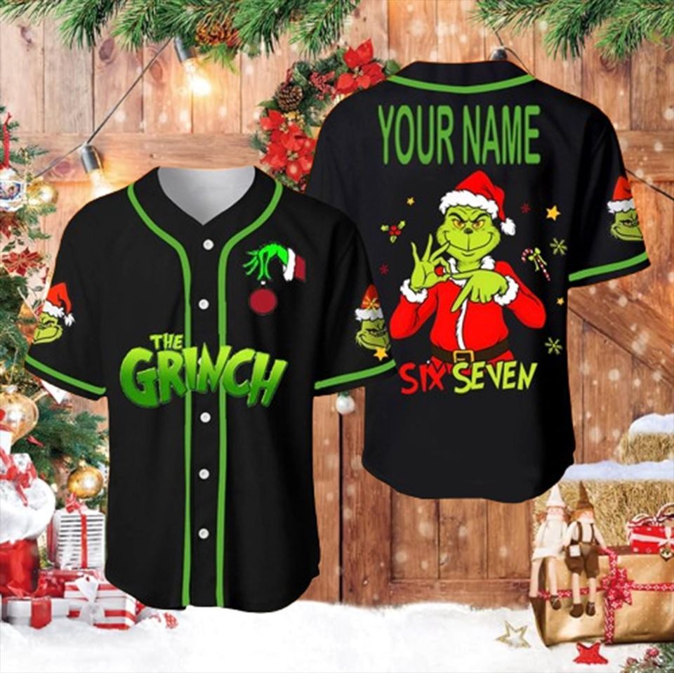 Personalized Funny Character Christmas Baseball Jersey
