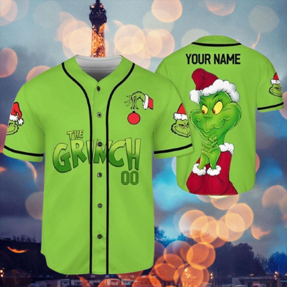 Personalized Funny Character Christmas Baseball Jersey