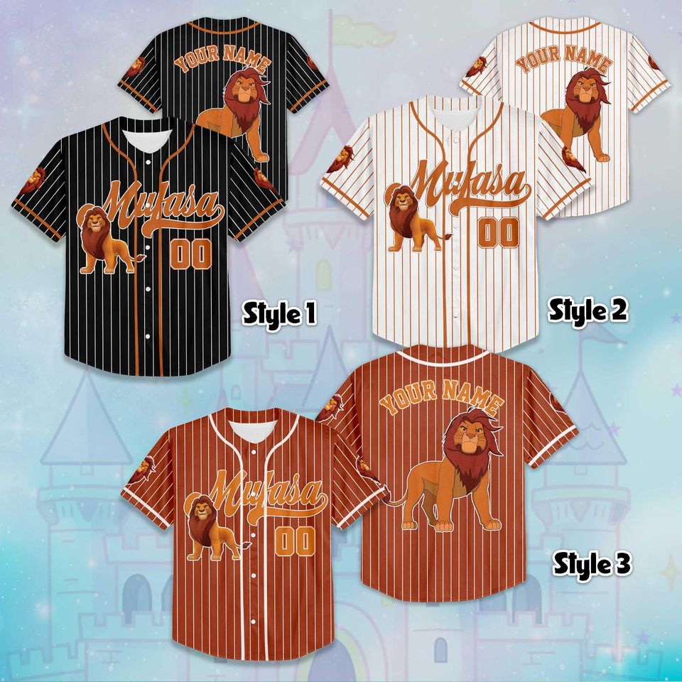 Personalized Mufasa The Lion King Baseball Jersey, Custom Mufasa Jersey Shirt, The Lion King Baseball Jersey, The Lion King Birthday Gift
