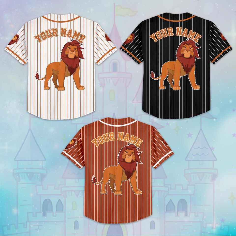 Personalized Mufasa The Lion King Baseball Jersey, Custom Mufasa Jersey Shirt, The Lion King Baseball Jersey, The Lion King Birthday Gift