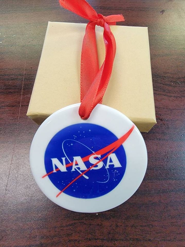 Personalized NASA Logo Ceramic Ornament - Space Christmas Decor