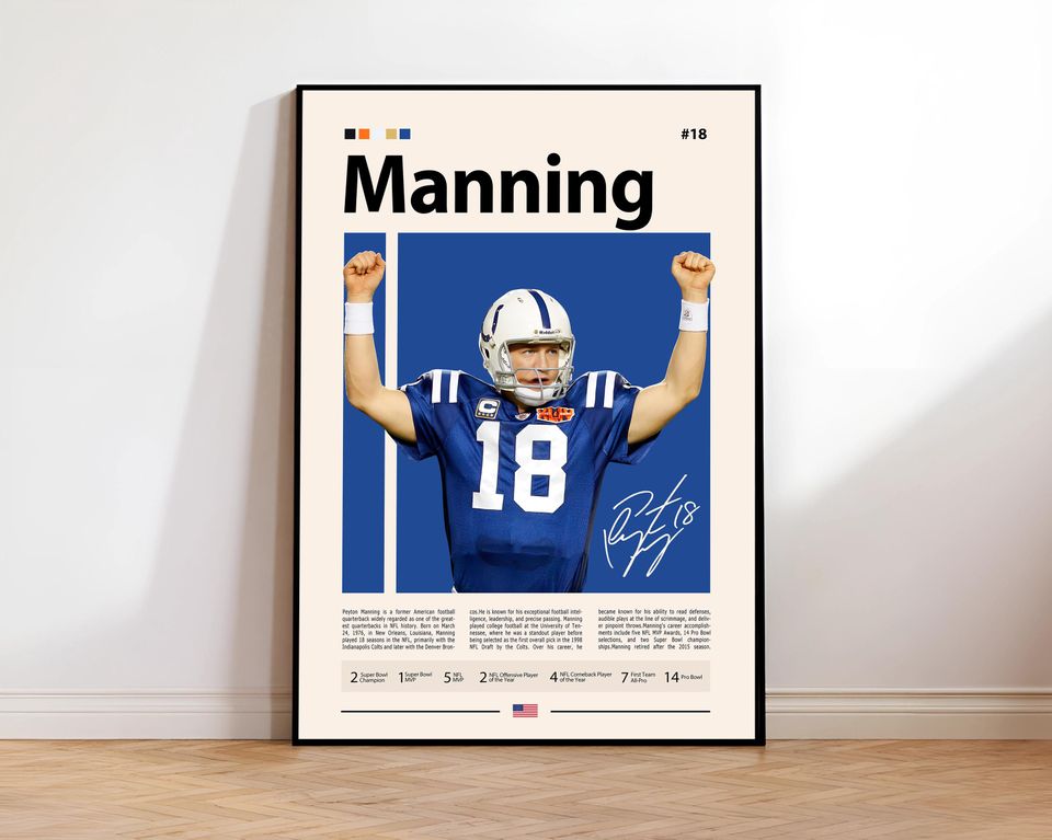 Peyton Manning, USA, Indianapolis , Denver Broncos, Poster