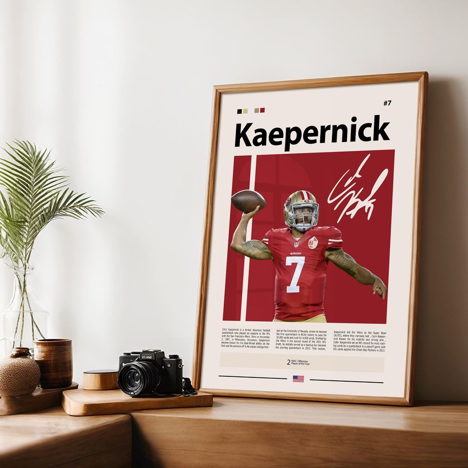 Colin Kaepernick Poster, San Francisco football Poster, Sports Poster, football Fans, Football Poster, football Wall Art, Sports Bedroom Posters