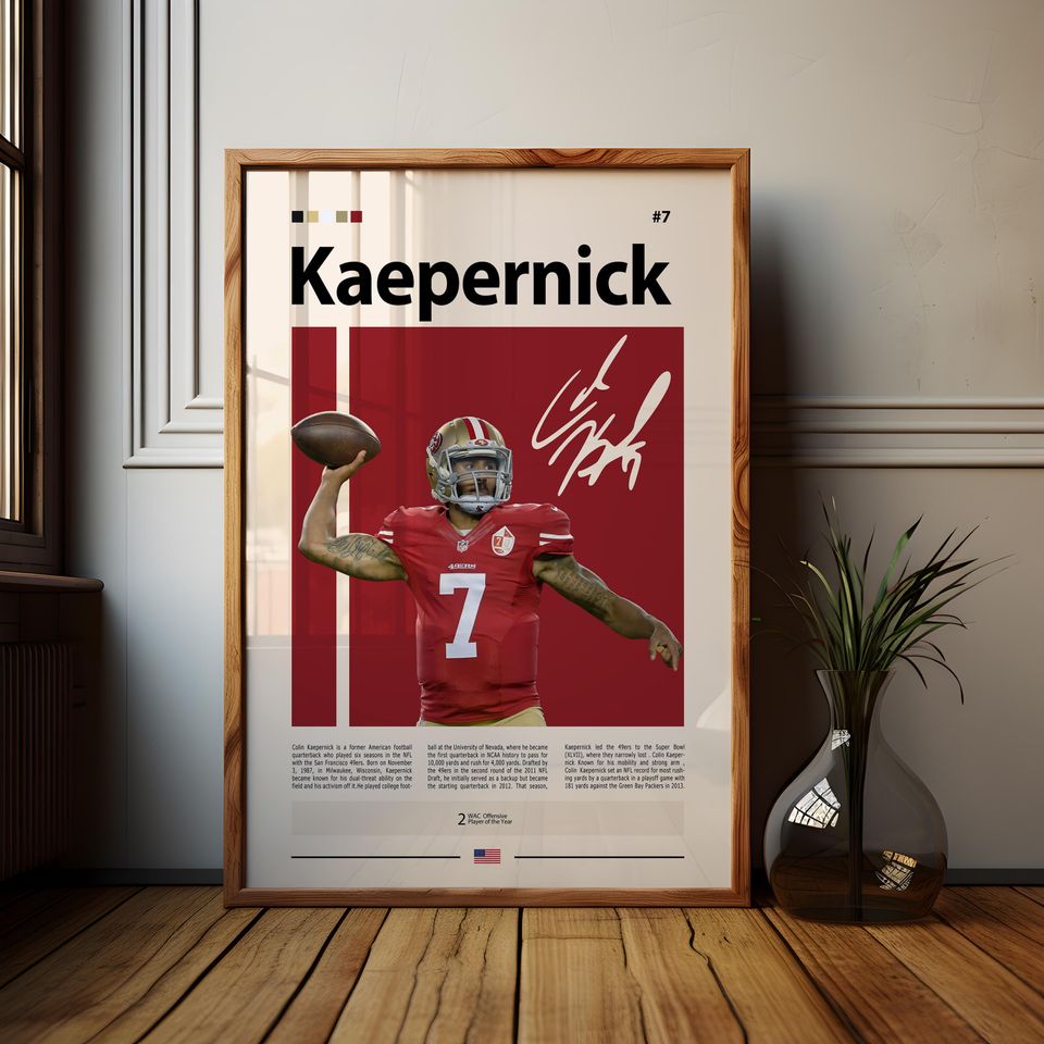 Colin Kaepernick Poster, San Francisco football Poster, Sports Poster, football Fans, Football Poster, football Wall Art, Sports Bedroom Posters