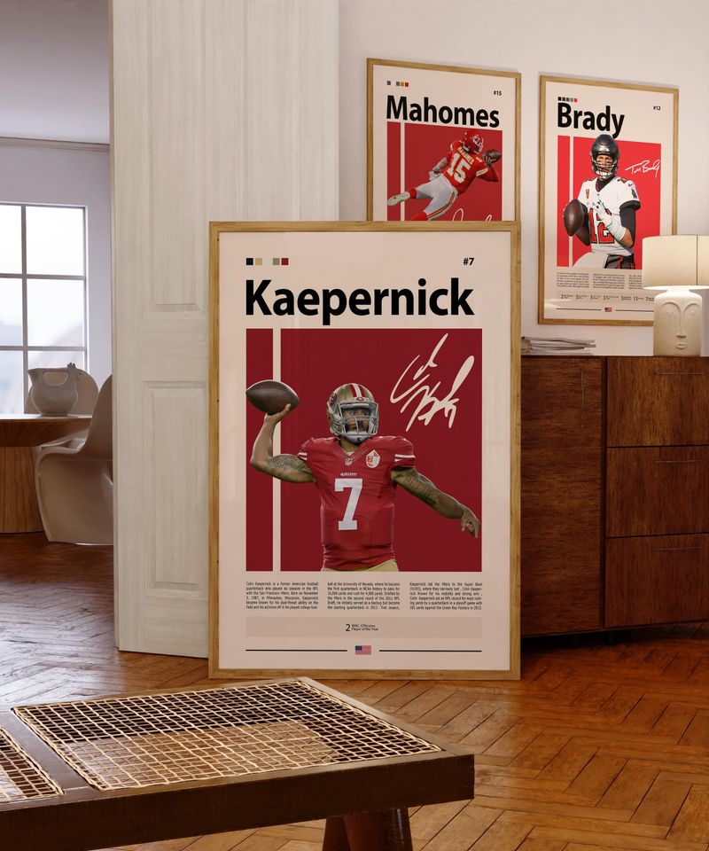 Colin Kaepernick Poster, San Francisco football Poster, Sports Poster, football Fans, Football Poster, football Wall Art, Sports Bedroom Posters