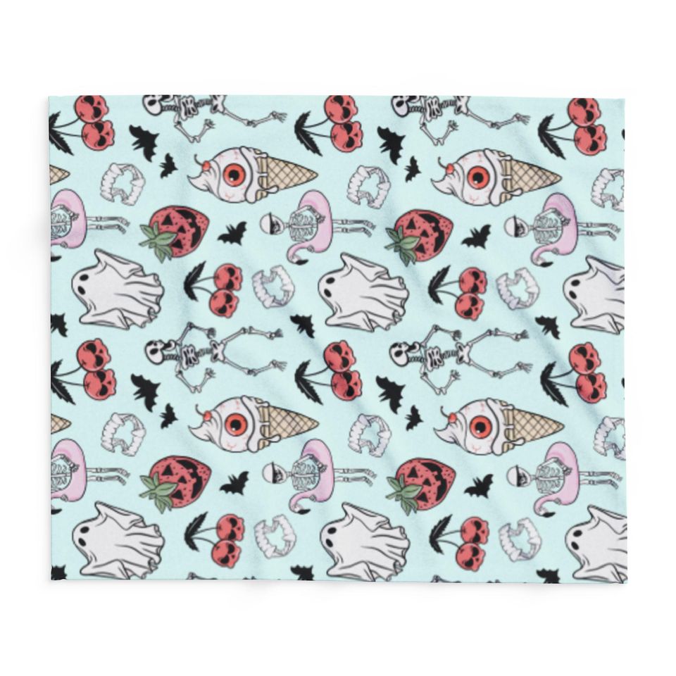 Pastel Ghost Summerween Blanket, Soft Fleece Blanket  Halloween Beachy