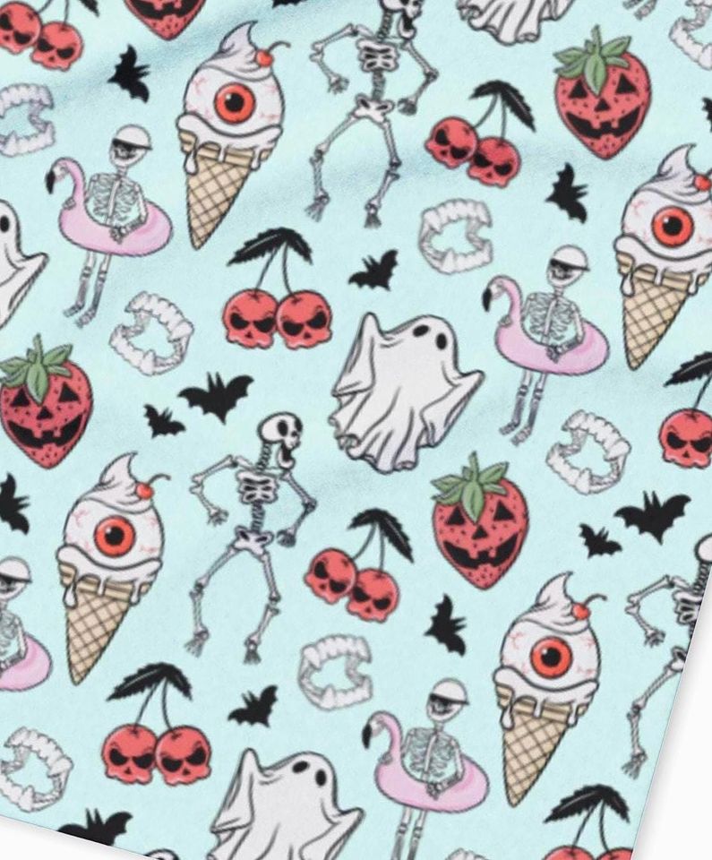 Pastel Ghost Summerween Blanket, Soft Fleece Blanket  Halloween Beachy