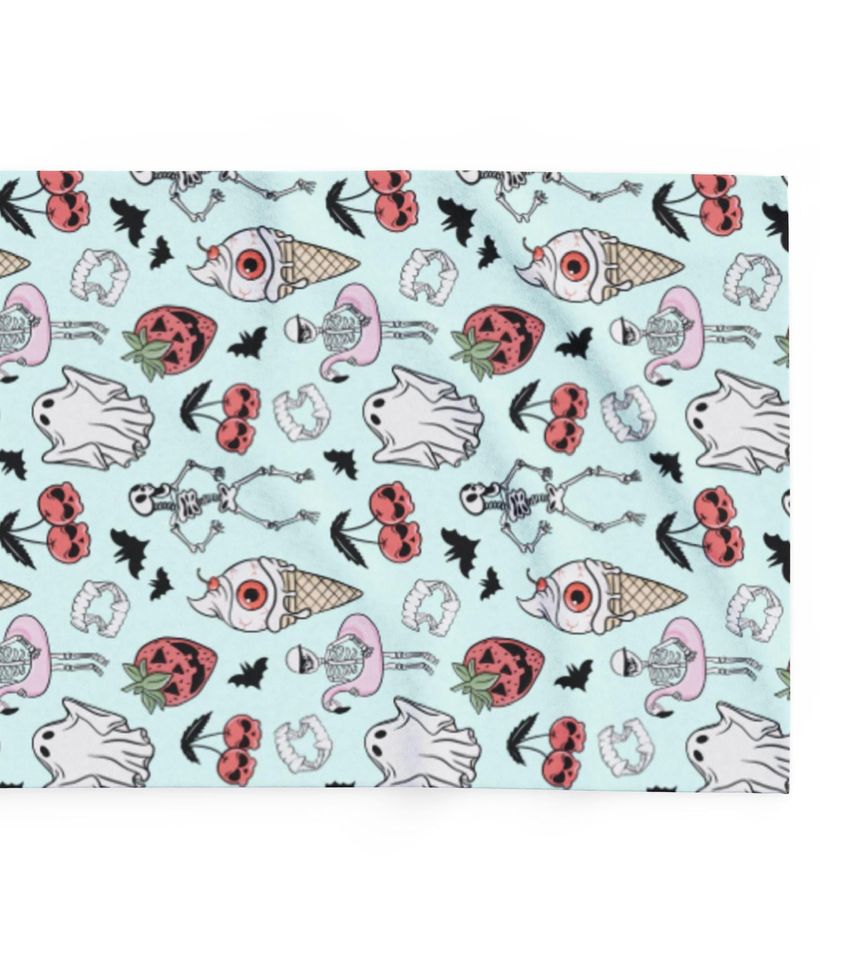 Pastel Ghost Summerween Blanket, Soft Fleece Blanket  Halloween Beachy