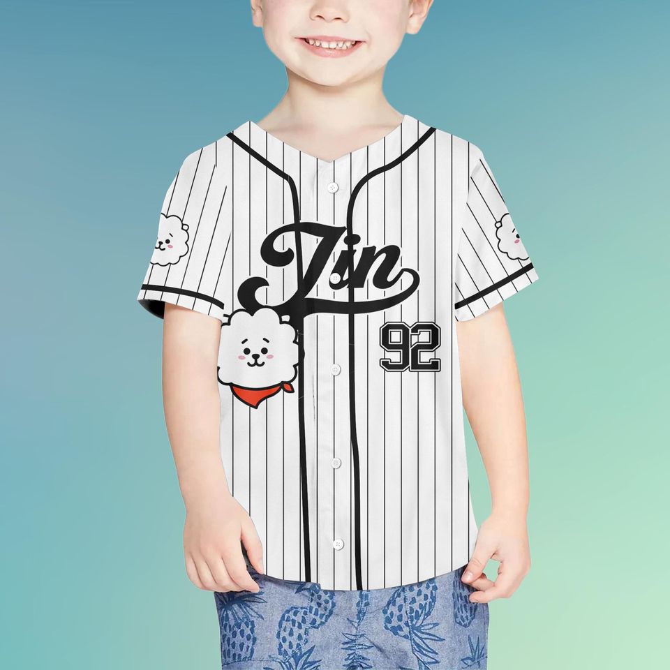 Personalized Jin RJ BT21 Baseball Jersey, Jin Run SeokJin Ep Tour Baseball Jersey, Jin World Tour 2025 Shirt, Kpop Merch