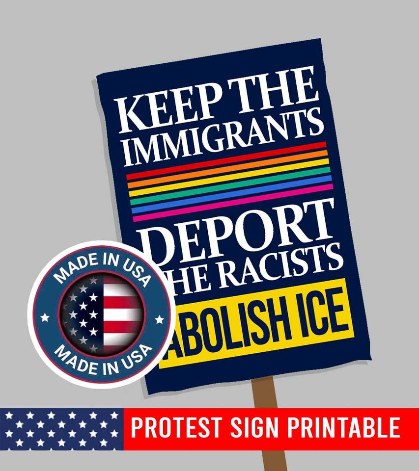 Resist Poster: Abolish Ice Political Protest Sign