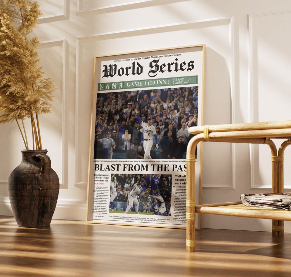 Freddie Freeman's Walk-Off Grand Slam Newspaper Print Poster