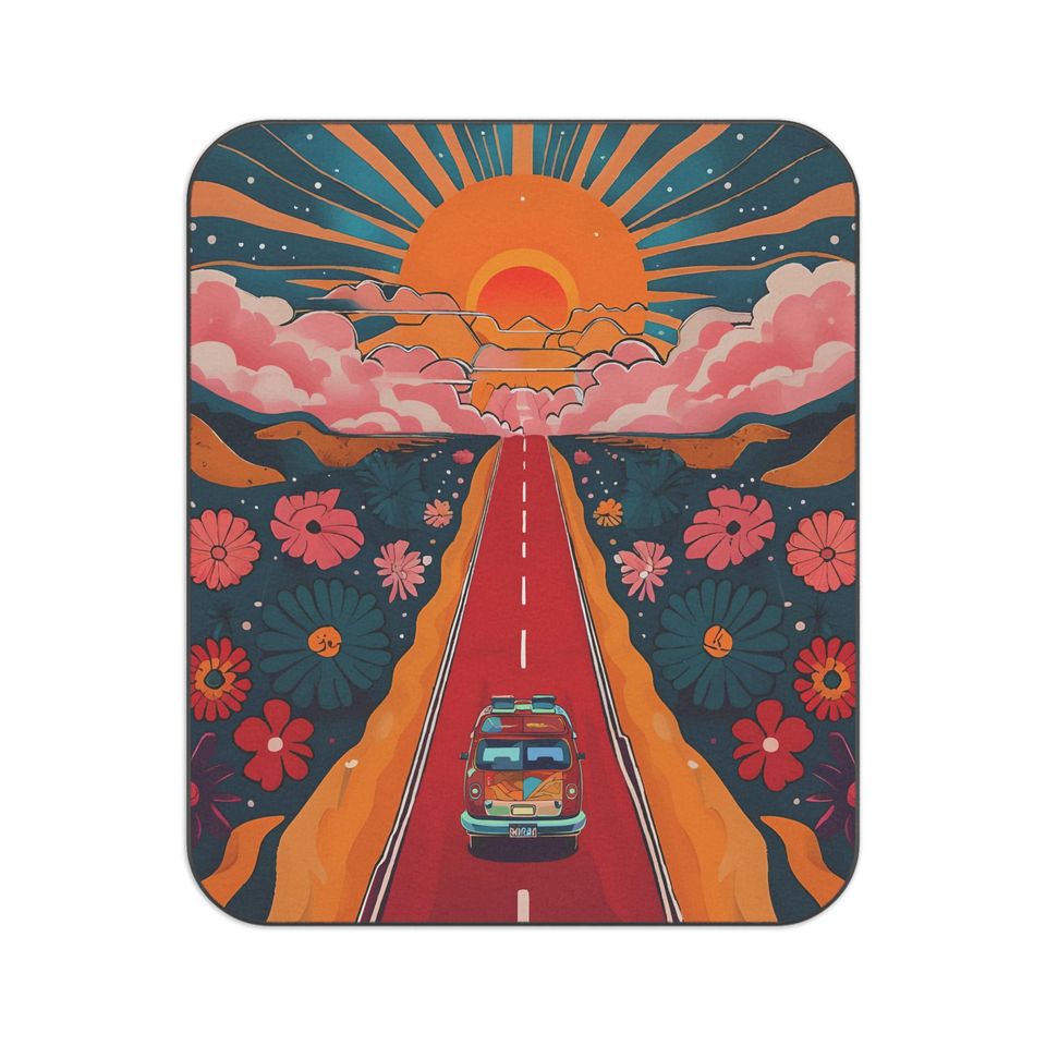 Vibrant Road Trip Picnic Mat :  Boho Camping Mat