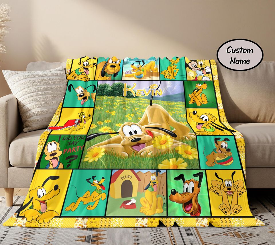 Personalized Pluto Dog Fleece Blanket for Home & Living