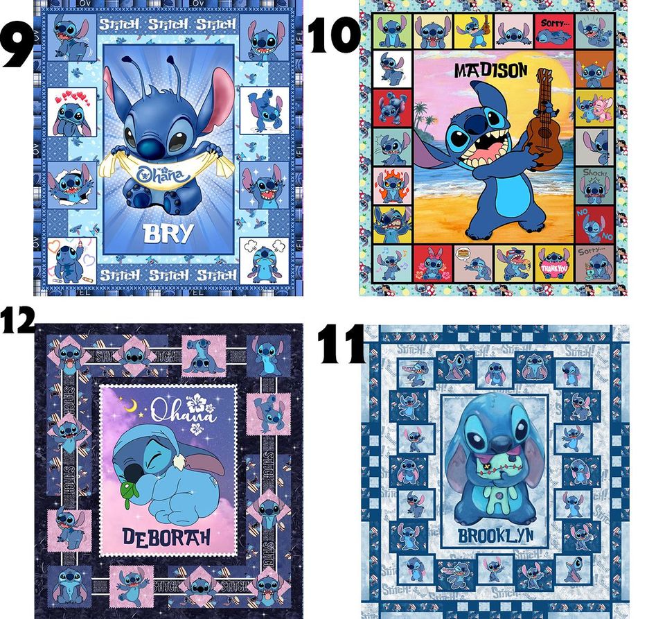 Personalized Lilo & Stitch Quilt Blanket: Custom Name
