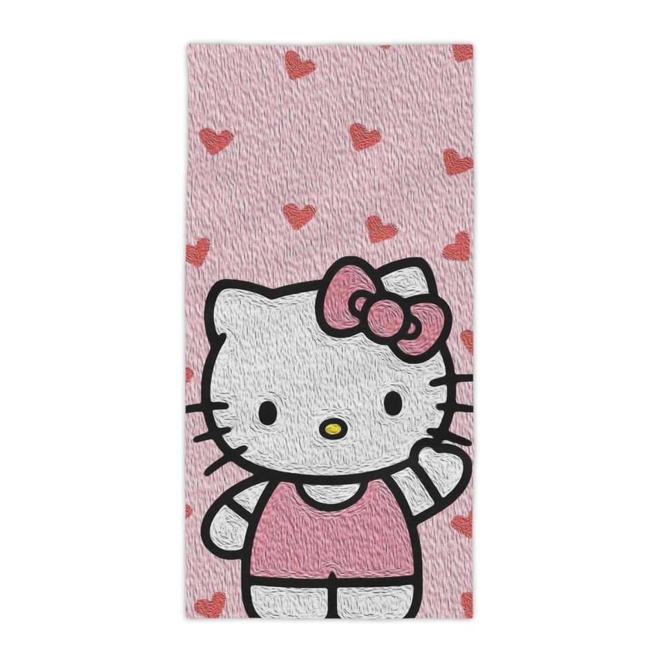 Hello Kitty Beach Towel,GF Gift,Towel,Fabric Towel