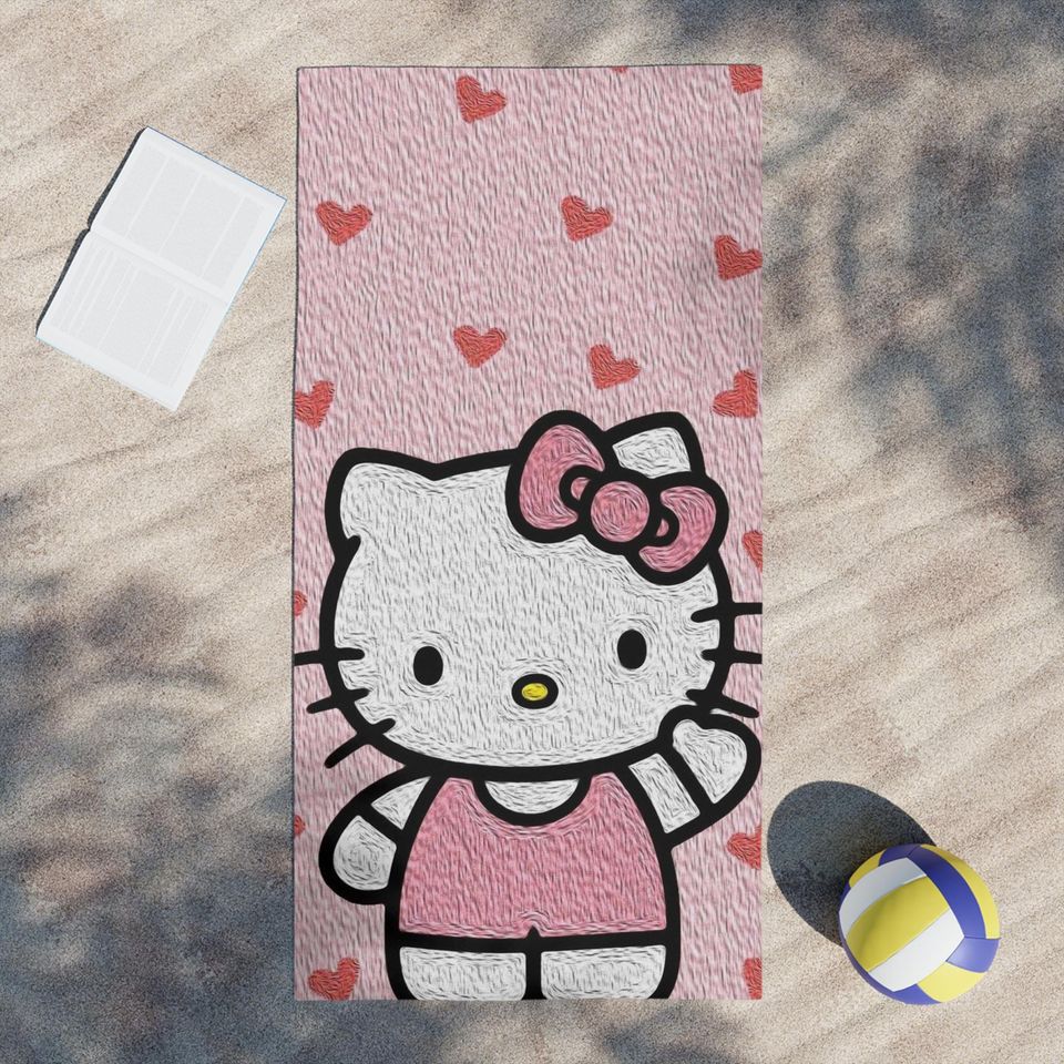 Hello Kitty Beach Towel,GF Gift,Towel,Fabric Towel