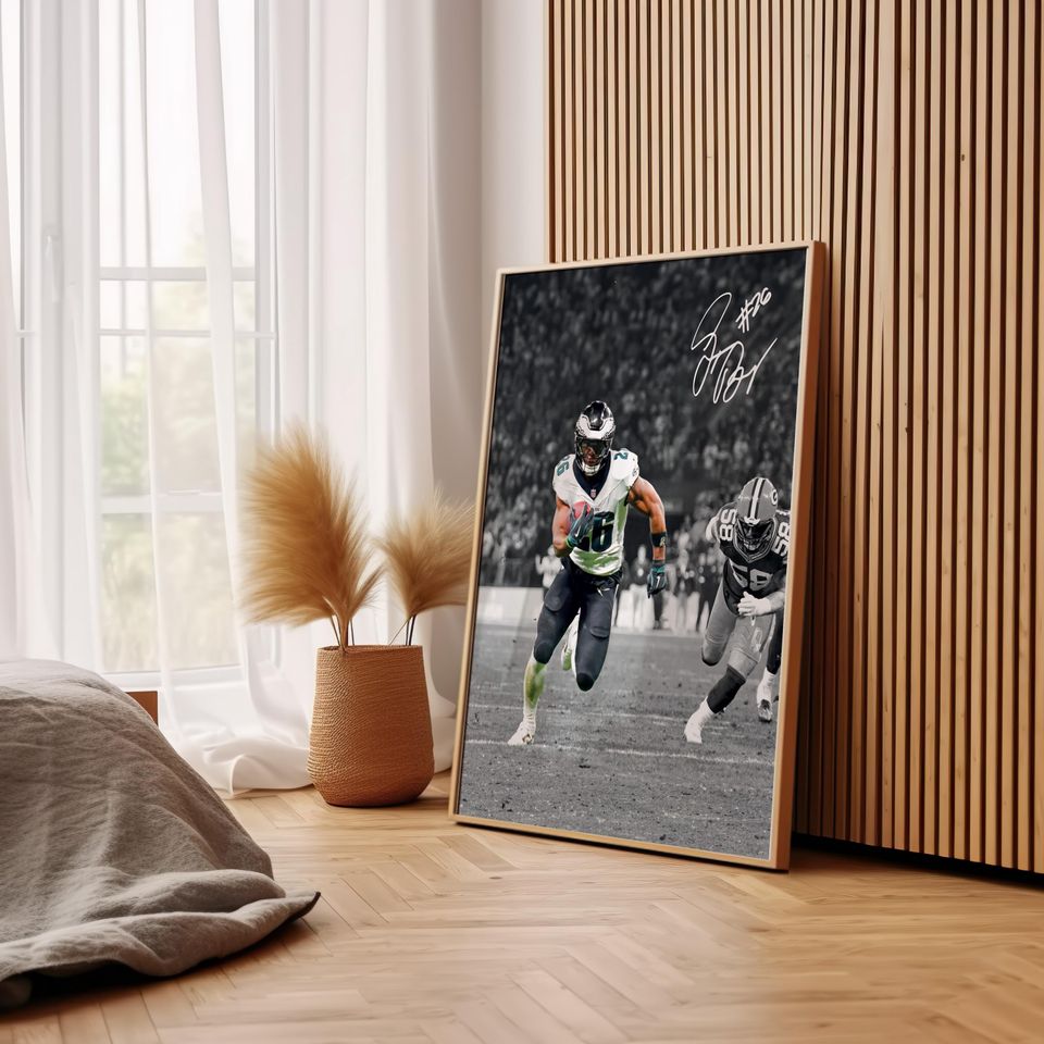 Saquon Barkley Poster,  Signed Football Poster
