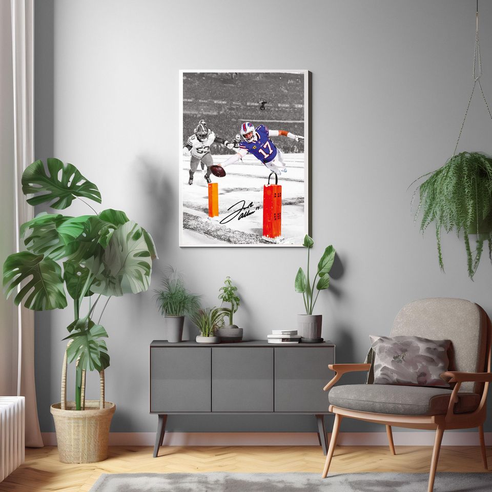 Josh Allen Poster, Signed Football Poster