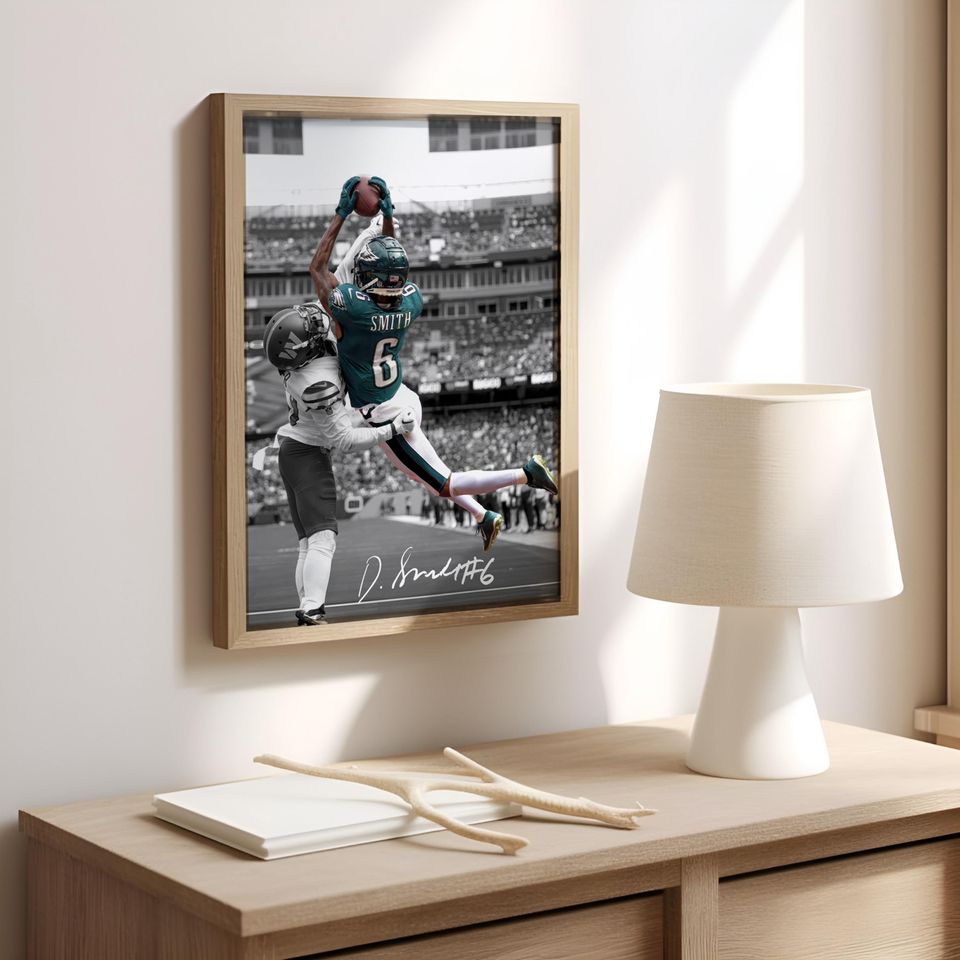 Devonta Smith Poster, Signed Football Poster