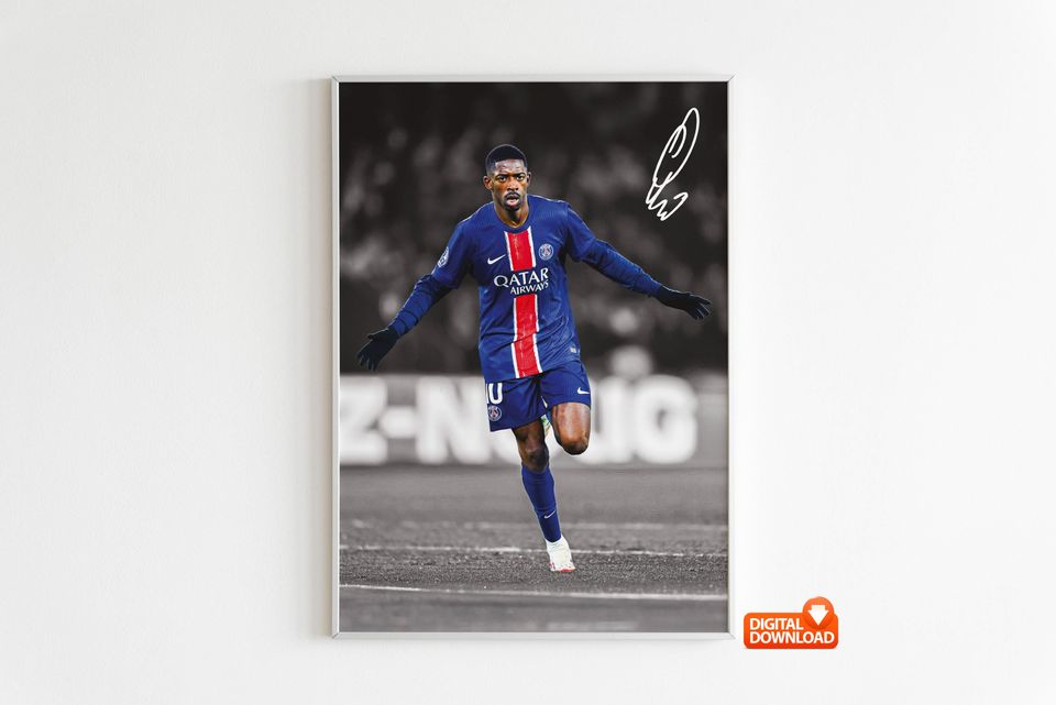 Ousmane Dembele Poster, Signed Football Poster