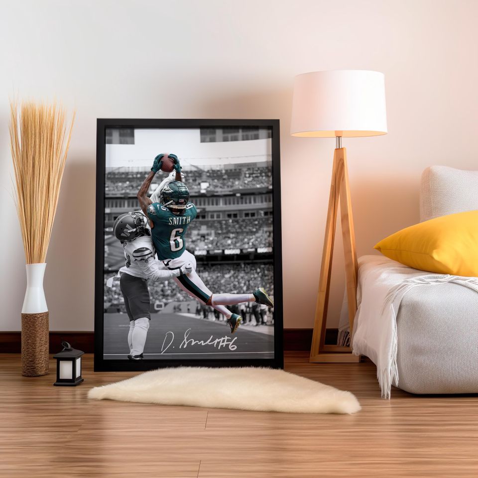 Devonta Smith Poster, Signed Football Poster