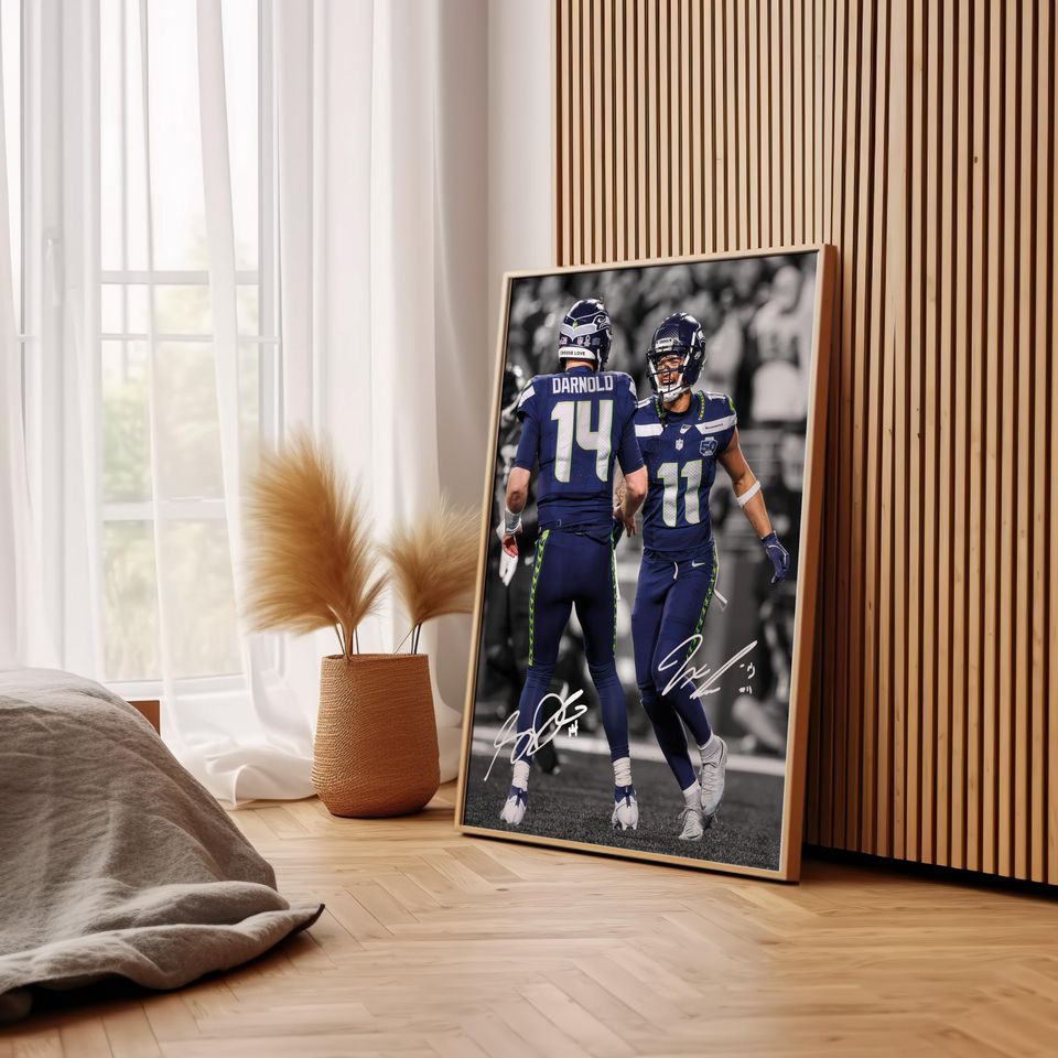 Jaxon Smith-Njigba Poster, Sam Darnold Poster, Signed Football Poster