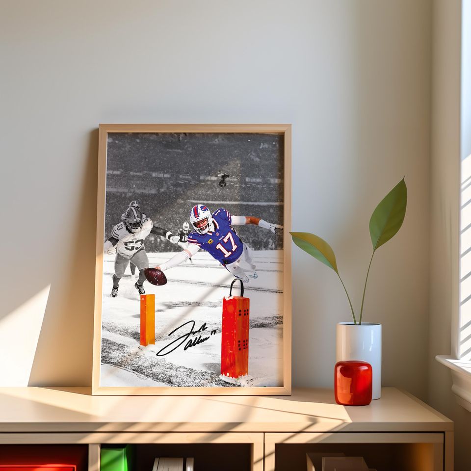 Josh Allen Poster, Signed Football Poster