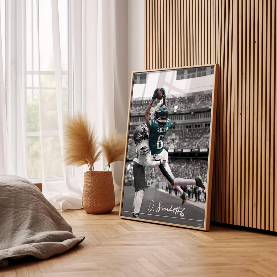 Devonta Smith Poster, Signed Football Poster