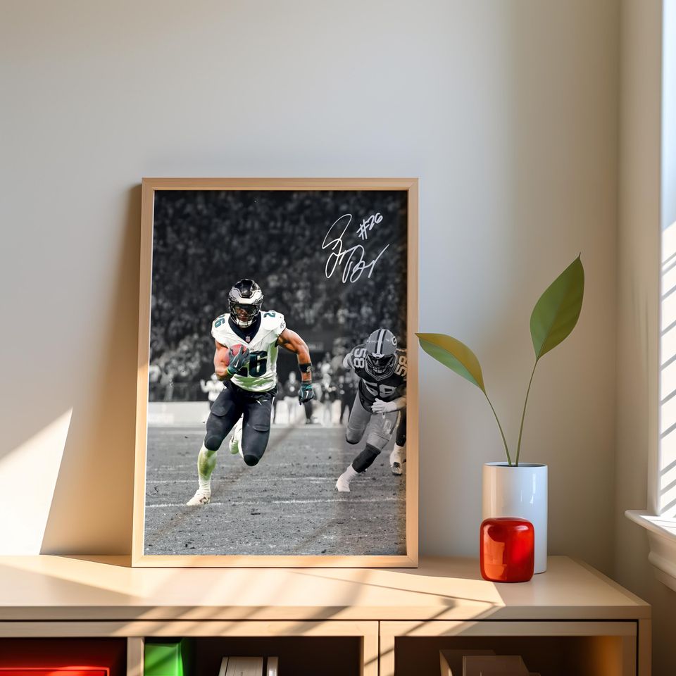Saquon Barkley Poster,  Signed Football Poster
