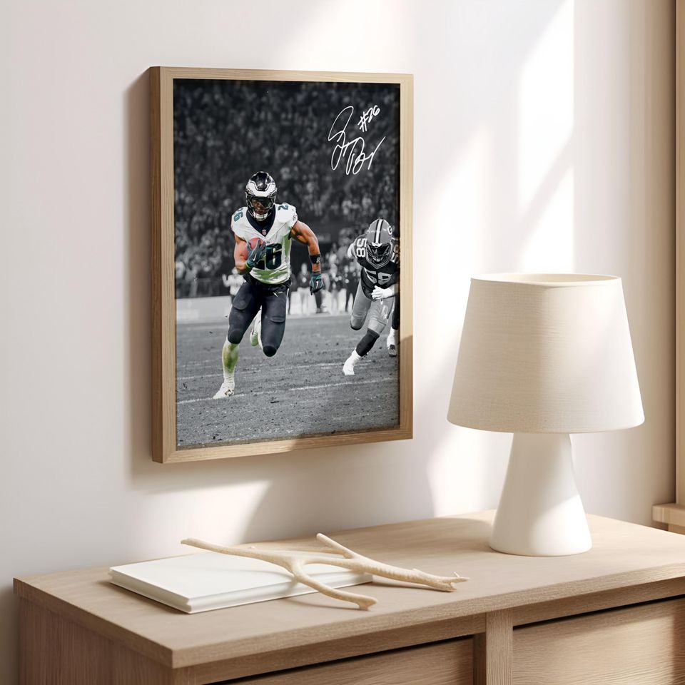 Saquon Barkley Poster,  Signed Football Poster