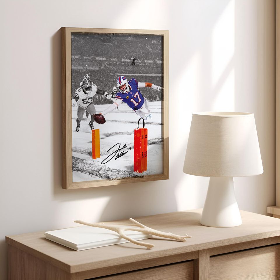 Josh Allen Poster, Signed Football Poster