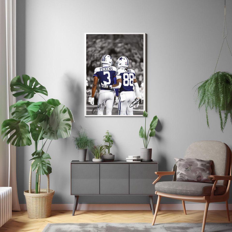 CeeDee Lamb Poster, George Pickens Poster, Signed Football Poster