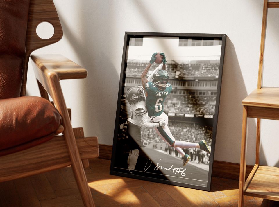 Devonta Smith Poster, Signed Football Poster
