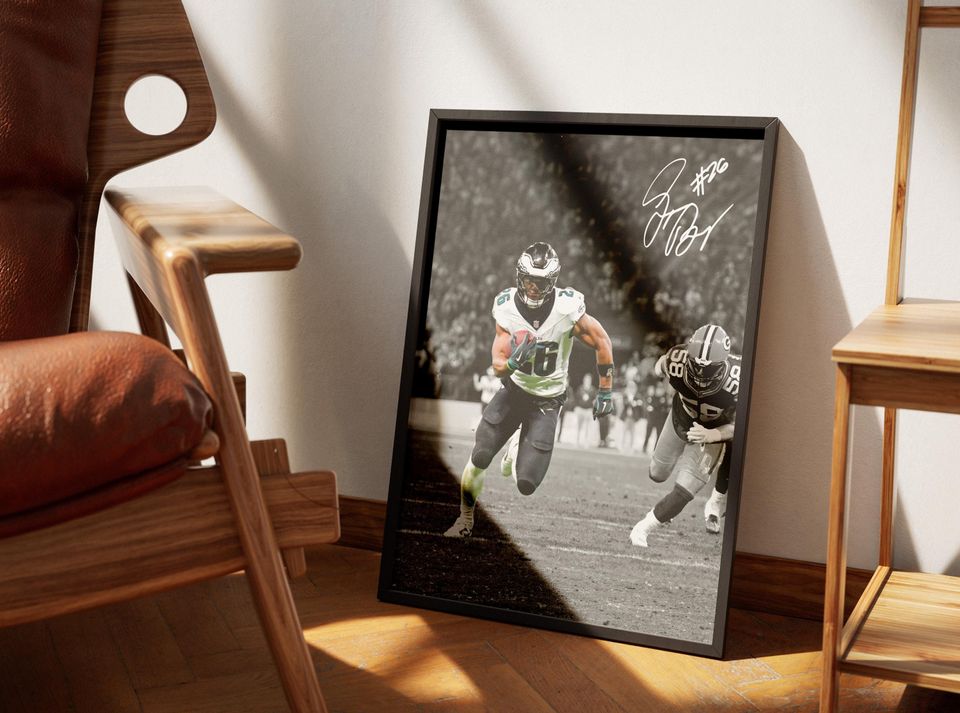 Saquon Barkley Poster,  Signed Football Poster