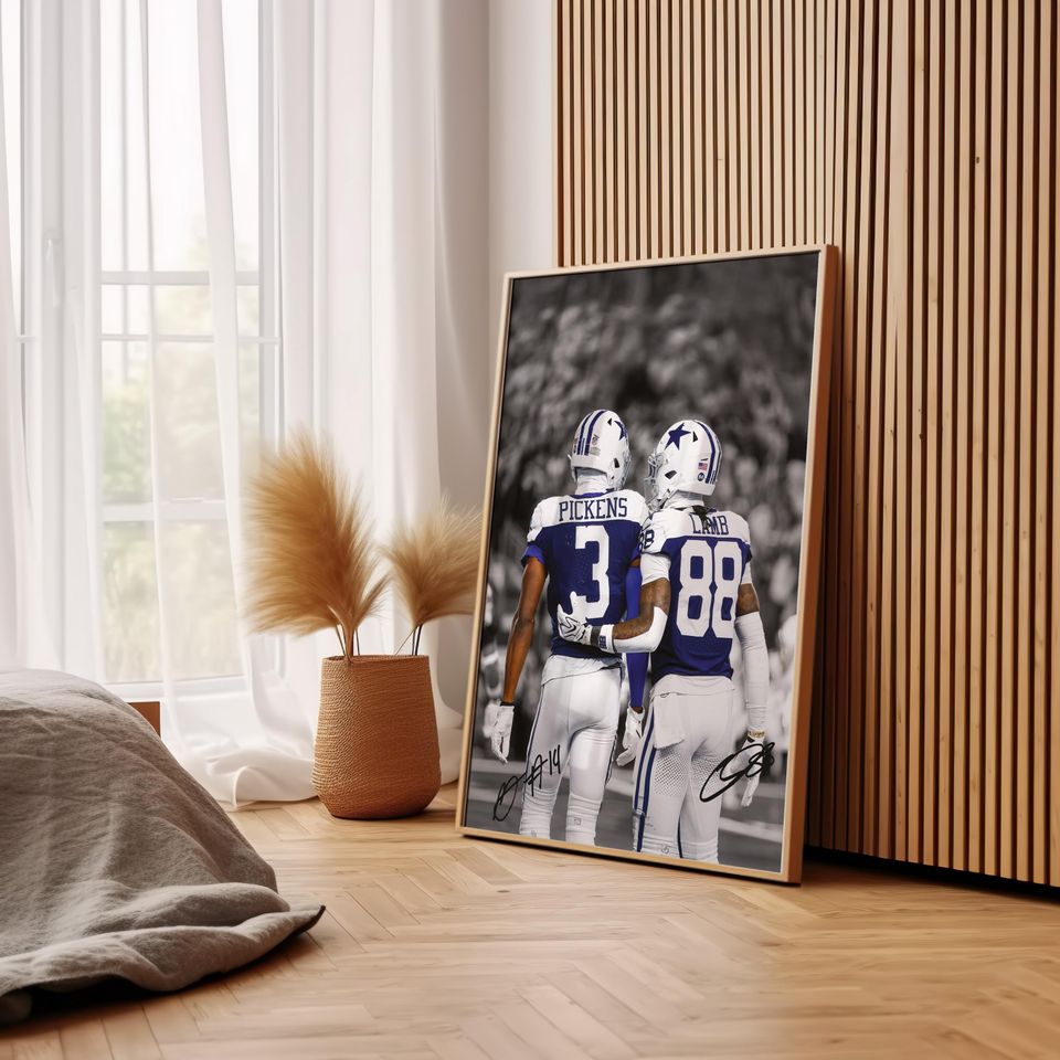 CeeDee Lamb Poster, George Pickens Poster, Signed Football Poster