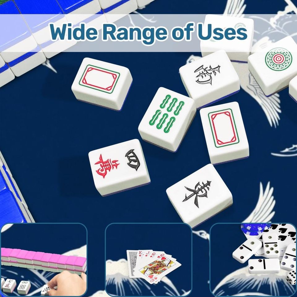 Navy Crane Mahjong Mat