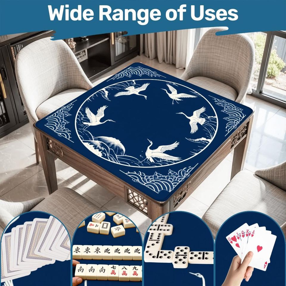 Navy Crane Mahjong Mat