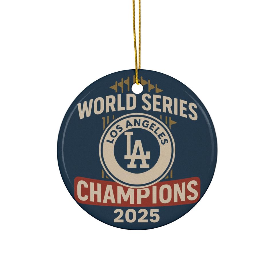 LA Dodgers World Series Champions 2025 Ceramic Ornament
