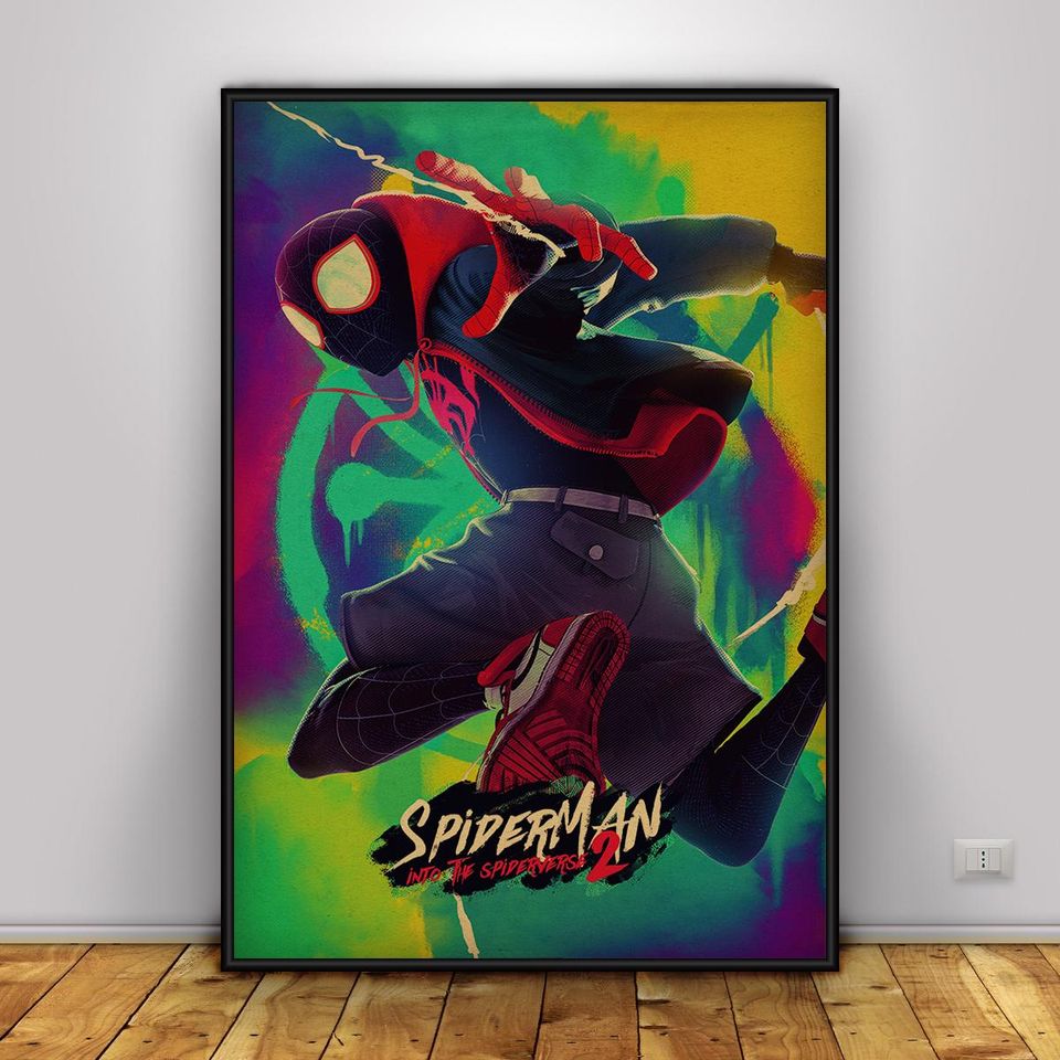 Spider-Man Into the Spider-Verse Poster | Miles Morales Wall Art | Home Decor | Kraft Paper Print | Movie Poster
