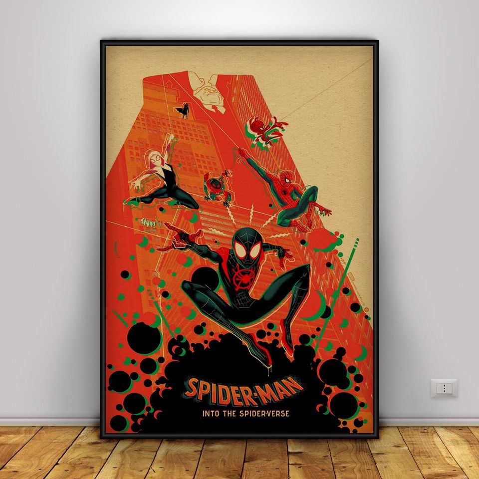 Spider-Man Into the Spider-Verse Poster | Miles Morales Wall Art | Home Decor | Kraft Paper Print | Movie Poster