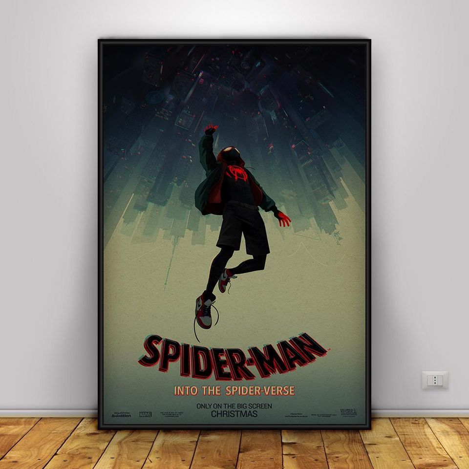 Spider-Man Into the Spider-Verse Poster | Miles Morales Wall Art | Home Decor | Kraft Paper Print | Movie Poster