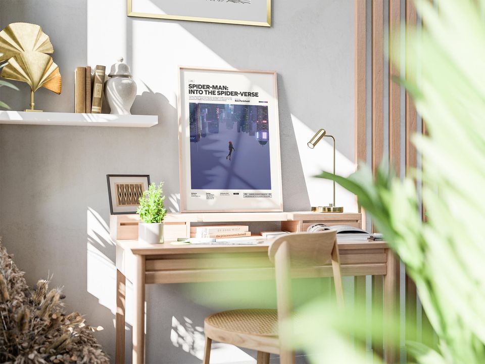 Spider-Man Into the Spider-Verse Poster, Miles Morales Wall Decor, Marvel Vertical Poster