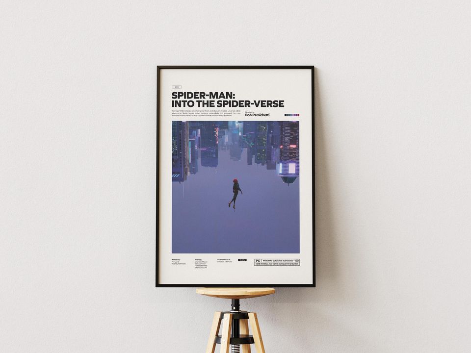 Spider-Man Into the Spider-Verse Poster, Miles Morales Wall Decor, Marvel Vertical Poster