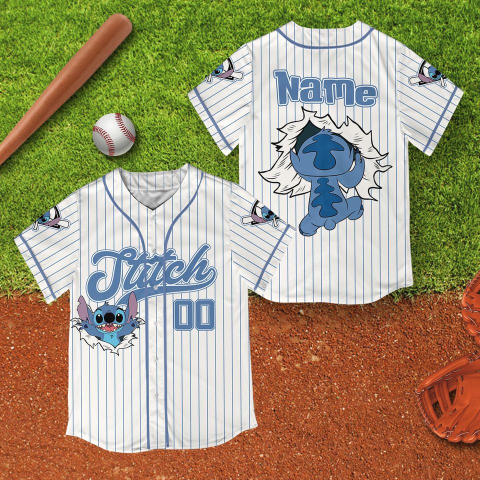 Custom Disney Lilo and Stitch Jersey, Stitch Baseball Jersey