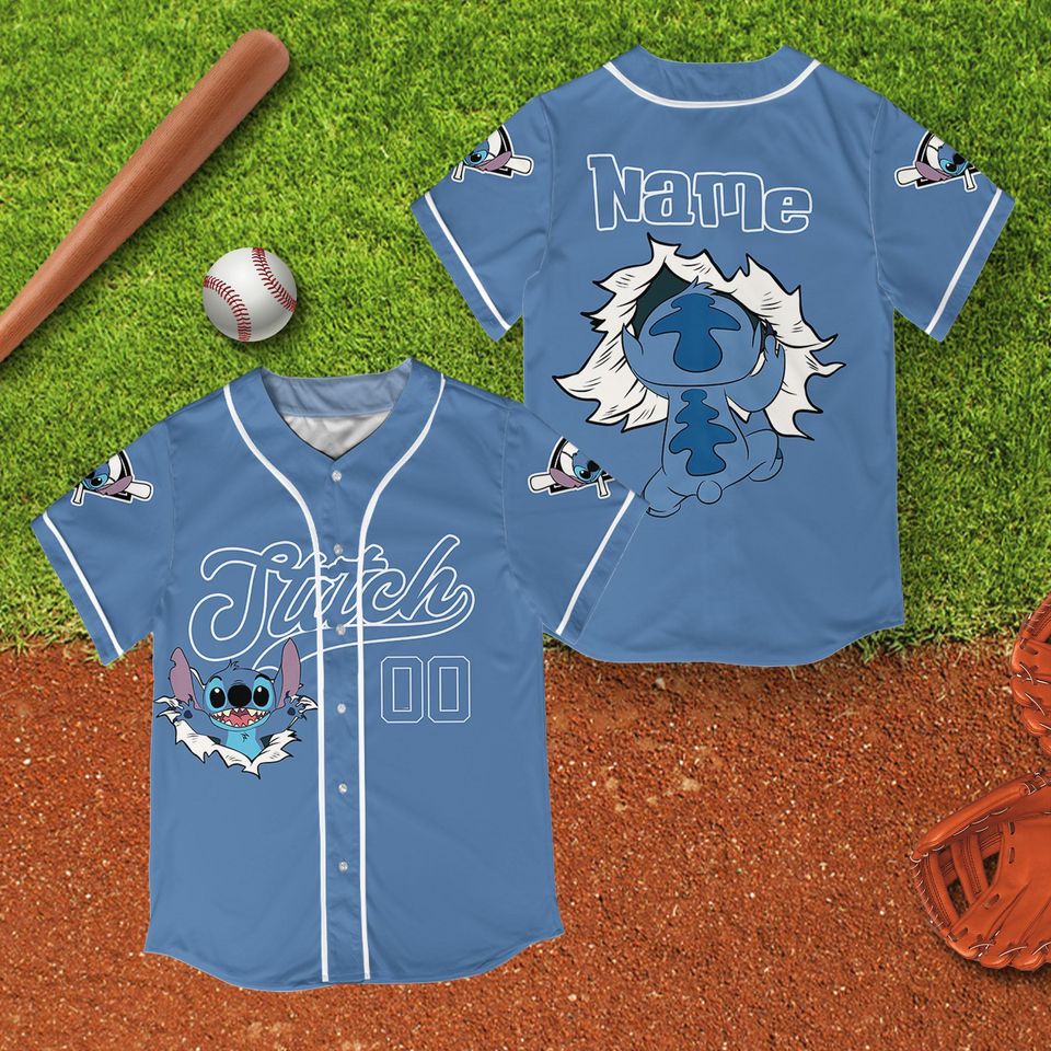 Custom Disney Lilo and Stitch Jersey, Stitch Baseball Jersey